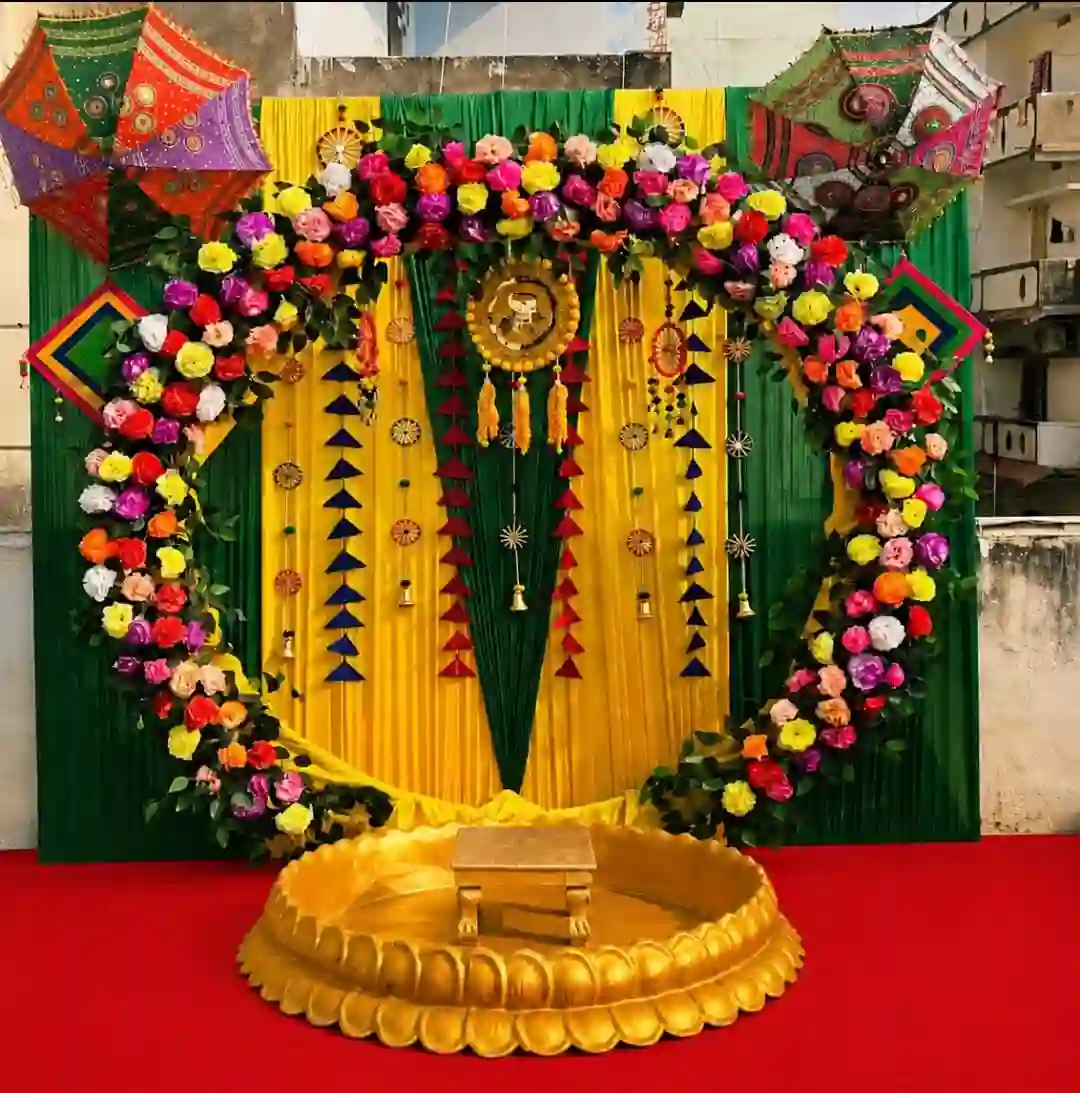 balloon decoration Haldi Hamper & Sunehri Rasam Setup